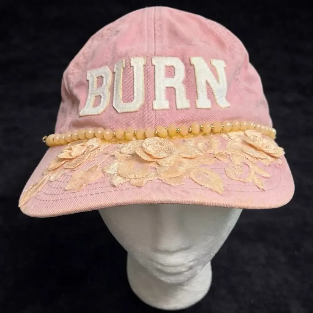 Pink Beaded Burn Hat